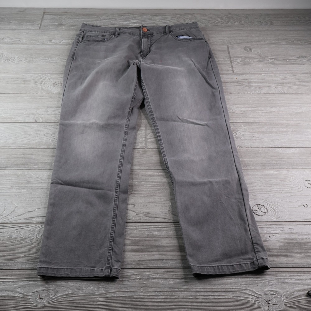 Mugsy Jeans Mens 36x30 Gray Beans Slim Fit Tapered Stretch Denim Pants Comfort - Picture 2 of 10